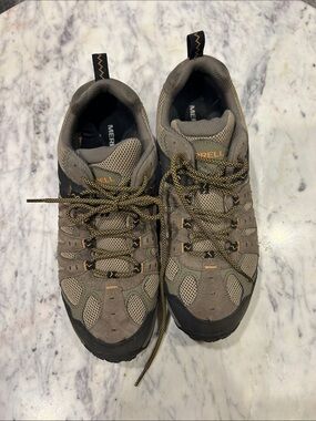 Merrell Men's Olive Brown Trail Shoes with Black Accents EUC!